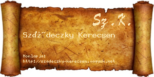 Szádeczky Kerecsen névjegykártya